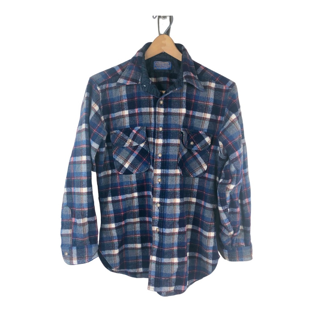Pendleton vintage 70s wool plaid button up shirt